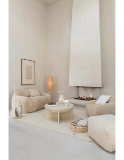 Pouf Carré Pois Laine Crème -Magasin De Meubles De Qualité pouf carre pois laine creme 4