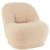 Pouf Dossier Velours Teddy Beige