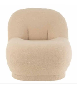 Pouf Dossier Velours Teddy Beige -Magasin De Meubles De Qualité pouf dossier velours teddy beige 2