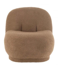 Pouf Dossier Velours Teddy Marron -Magasin De Meubles De Qualité pouf dossier velours teddy marron 2