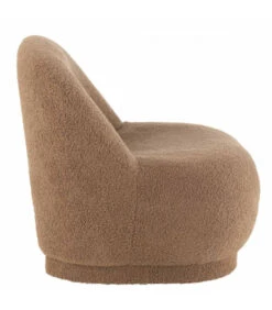 Pouf Dossier Velours Teddy Marron -Magasin De Meubles De Qualité pouf dossier velours teddy marron 3
