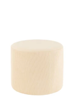 Pouf En Velours Côtelé Crème