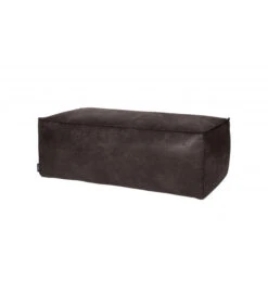 Pouf Large Rodéo Cuir Recyclé Black -Magasin De Meubles De Qualité pouf large rodeo cuir recycle black 2