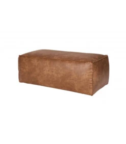 Pouf Large Rodéo Cuir Recyclé Cognac -Magasin De Meubles De Qualité pouf large rodeo cuir recycle cognac 2