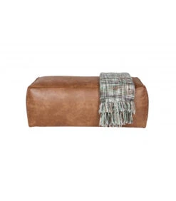 Pouf Large Rodéo Cuir Recyclé Cognac -Magasin De Meubles De Qualité pouf large rodeo cuir recycle cognac 3