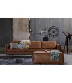 Pouf Large Rodéo Cuir Recyclé Cognac -Magasin De Meubles De Qualité pouf large rodeo cuir recycle cognac 5