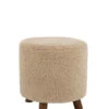 Pouf Mouton Pied Polyester Beige