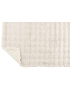 Plaid Wave Polyester Blanc -Magasin De Meubles De Qualité rayures en polyester blancj line 2