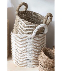Set 2 Paniers Chevron Raffia -Magasin De Meubles De Qualité set 2 paniers chevron raffia 3