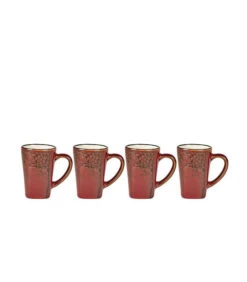 Set De 4 Tasses Expresso Ambre Motif Arbre