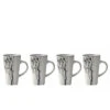 Set De 4 Tasses Expresso Blanc Motif Arbre
