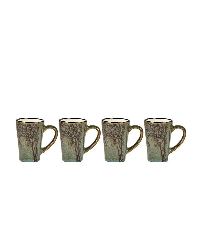 Set De 4 Tasses Expresso Vert Motif Arbre 1 Set De 4 Tasses Expresso Vert Motif Arbre