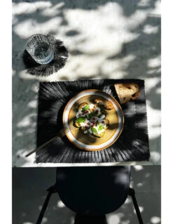 Set De Table En Alang-alang - Rectangulaire - Noir -Magasin De Meubles De Qualité set de table en alang alang rectangulaire noir 3