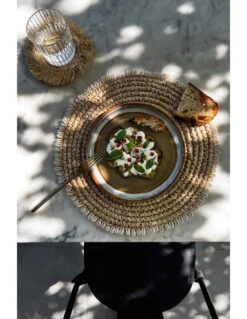 Set De Table En Coquille Et Raphia - Naturel -Magasin De Meubles De Qualité set de table en coquille et raphia naturel 2