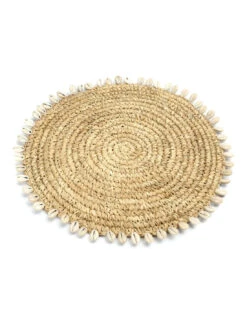 Set De Table En Coquille Et Raphia - Naturel