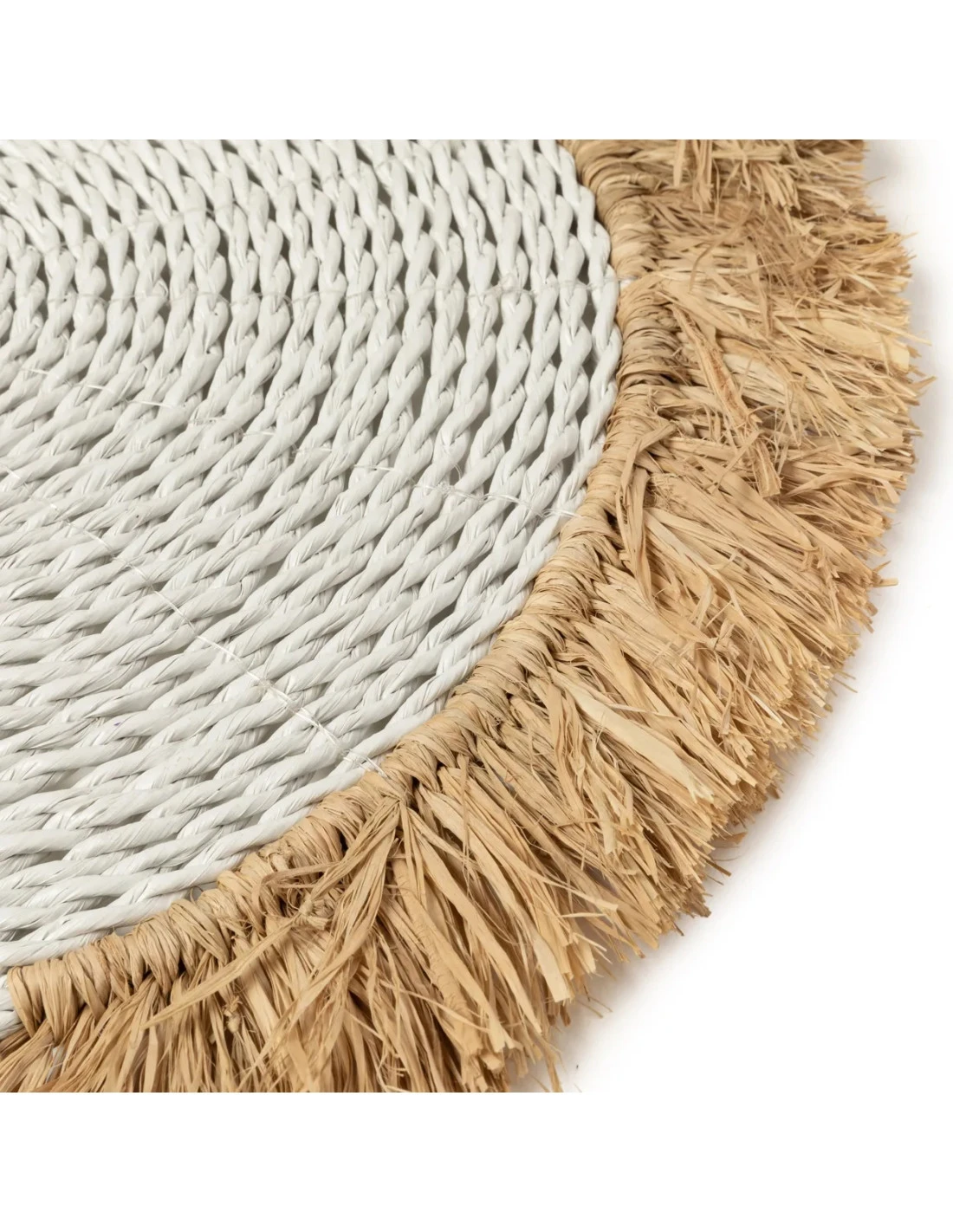 Set De Table En Raphia - Naturel Blanc 3 Set De Table En Raphia - Naturel Blanc – Image 3