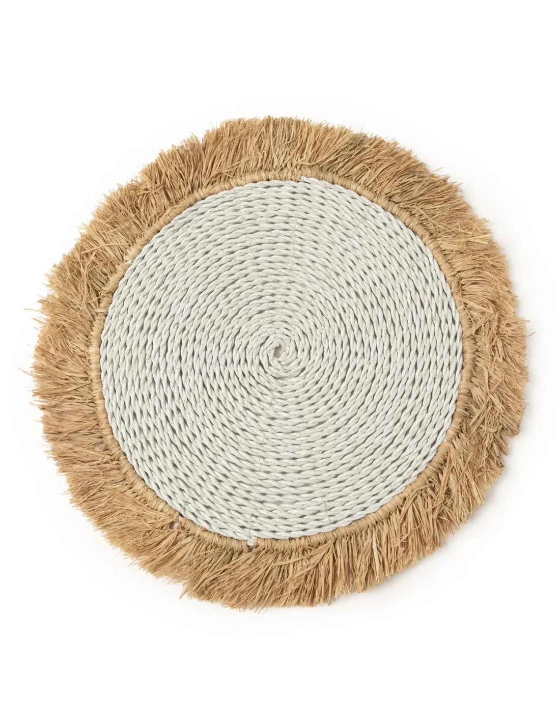 Set De Table En Raphia - Naturel Blanc 1 Set De Table En Raphia - Naturel Blanc