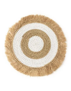 Set De Table En Raphia Seagrass - Naturel Blanc