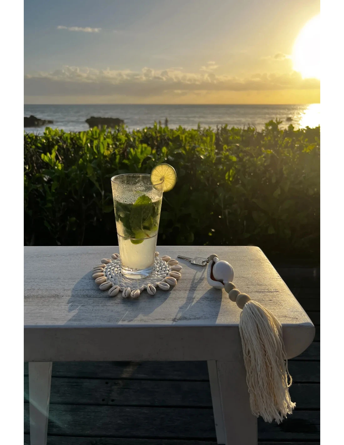 Sous-verre En Coquillage De Seagrass - Blanc 2 Sous-verre En Coquillage De Seagrass - Blanc – Image 2