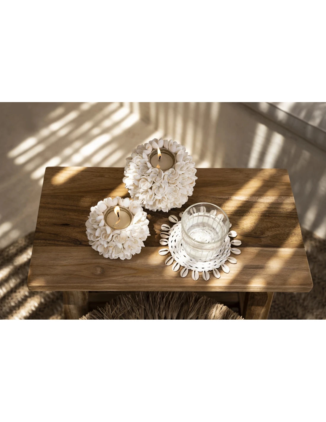 Sous-verre En Coquillage De Seagrass - Blanc 3 Sous-verre En Coquillage De Seagrass - Blanc – Image 3