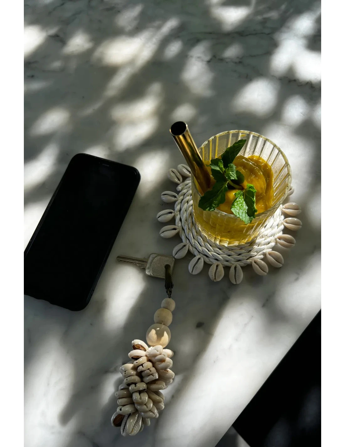 Sous-verre En Coquillage De Seagrass - Blanc 5 Sous-verre En Coquillage De Seagrass - Blanc – Image 5