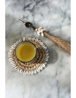 Sous-verre En Coquille De Raphia - Naturel 10 Sous-verre En Coquille De Raphia - Naturel -Magasin De Meubles De Qualité sous verre en coquille de raphia naturel 2