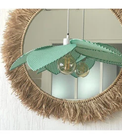 Suspension Fleur En Toile à Carreaux Vert -Magasin De Meubles De Qualité suspension fleur en toile a carreaux vert 2