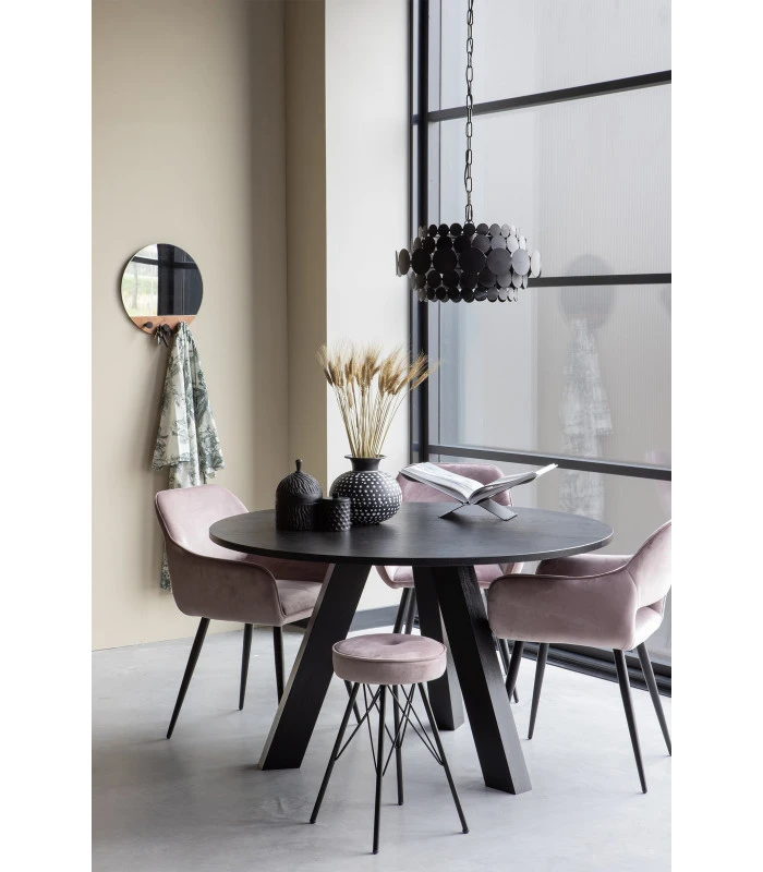 Table à Manger Rhonda Ø130cm En Chêne Noir 2 Table à Manger Rhonda Ø130cm En Chêne Noir – Image 2