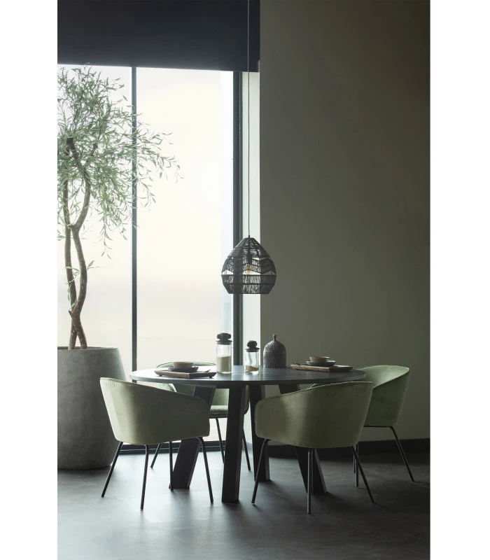 Table à Manger Rhonda Ø150cm En Chêne Noir 2 Table à Manger Rhonda Ø150cm En Chêne Noir – Image 2