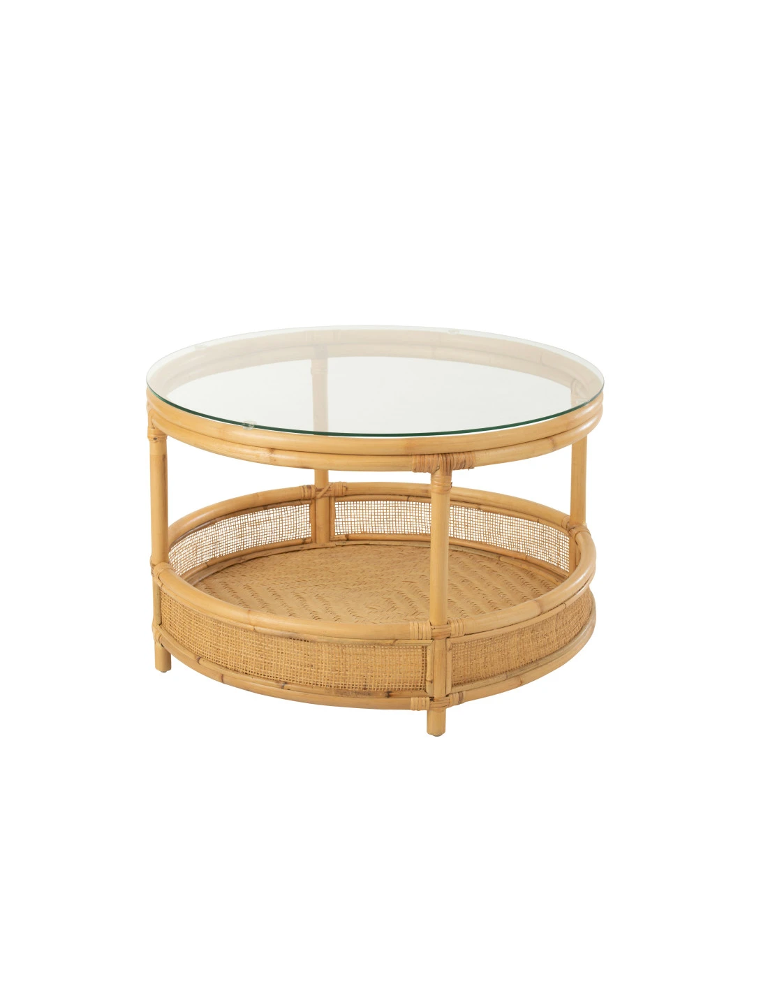 Table Basse En Rotin Jovelyne + Verre Naturel 1 Table Basse En Rotin Jovelyne + Verre Naturel