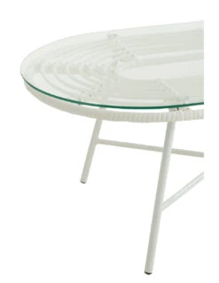 Table Basse Ovale D'extérieur En Métal/verre Blanc -Magasin De Meubles De Qualité table basse ovale d exterieur en metalverre blancj linej line 3