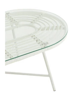 Table Basse Ovale D'extérieur En Métal/verre Blanc -Magasin De Meubles De Qualité table basse ovale d exterieur en metalverre blancj linej line 4