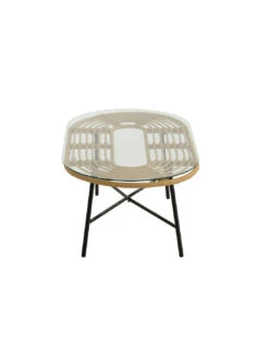 Table Basse Ovale D'extérieur En Métal/verre Naturel/noir 7 Table Basse Ovale D'extérieur En Métal/verre Naturel/noir -Magasin De Meubles De Qualité table basse ovale d exterieur en metalverre naturelnoirj linej line 2