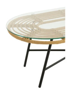 Table Basse Ovale D'extérieur En Métal/verre Naturel/noir 8 Table Basse Ovale D'extérieur En Métal/verre Naturel/noir -Magasin De Meubles De Qualité table basse ovale d exterieur en metalverre naturelnoirj linej line 3