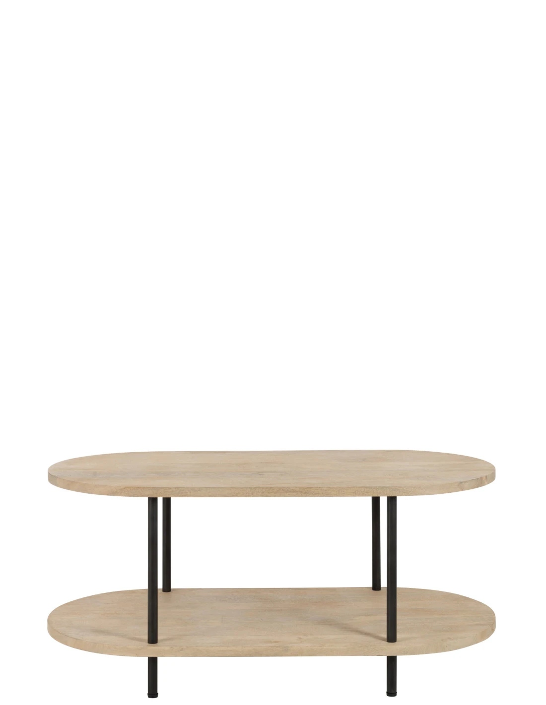 Table Basse Ovale Eli 2 étagères En Bois De Manguier/fer Naturel/gris 2 Table Basse Ovale Eli 2 étagères En Bois De Manguier/fer Naturel/gris – Image 2