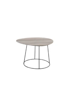 Table Basse Ovale En MDF/fer Déformé Naturel/noir Petit