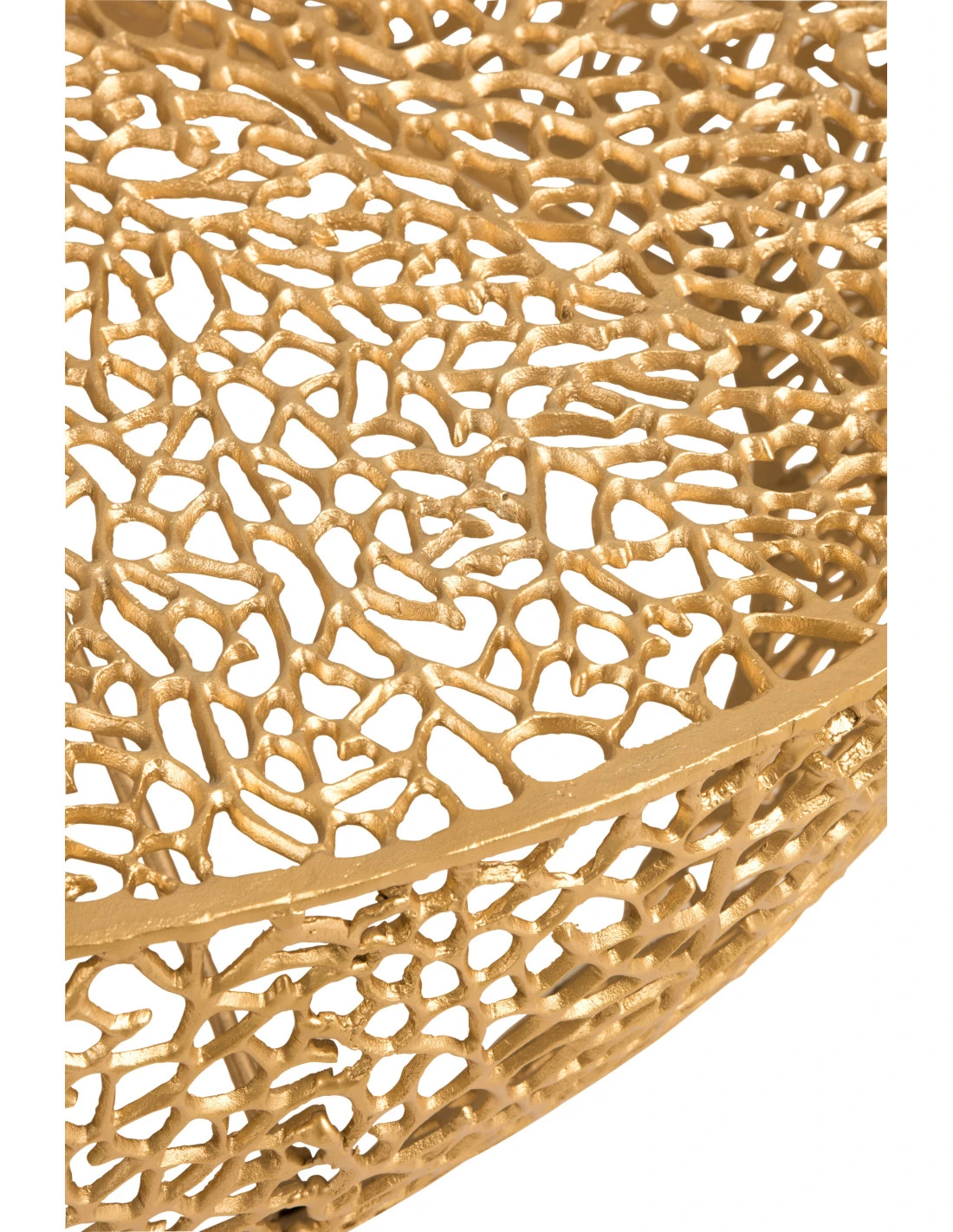 Table Basse Ronde Basse Motif Corail En Aluminium Doré 3 Table Basse Ronde Basse Motif Corail En Aluminium Doré – Image 3