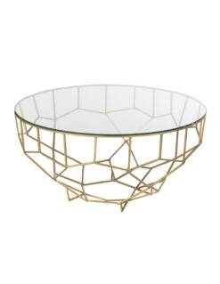 Table Moza Métal/Verre Or