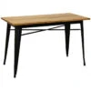 Table Rectangulaire Tuck 120cm Acier Noir Mat & Bois