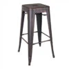 Tabouret Bar Patine Noir Vieilli Or Dallas H76.5cm