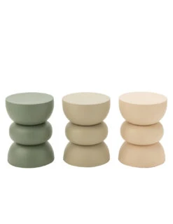 Table D'appoint Lise En Fer Ivoire -Magasin De Meubles De Qualité tabouret bois de manguier blanc 4