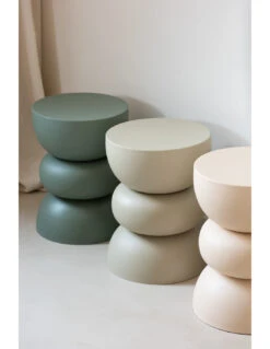 Table D'appoint Lise En Fer Ivoire -Magasin De Meubles De Qualité tabouret bois de manguier blanc 6