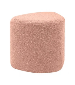 Tabouret Eve Tissu Bouclette Rose Poudré