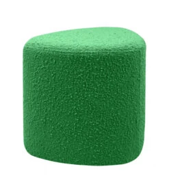 Tabouret Eve Tissu Bouclette Vert Feuille