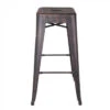 Tabouret Snacking Patine Noir Vieilli Or Dallas H61.2cm