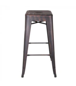 Tabouret Snacking Patine Noir Vieilli Or Dallas H61.2cm