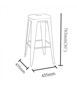 Lot De 2 Tabourets De Bar Patine Argent Dallas H76.5cm -Magasin De Meubles De Qualité tabourets x2 bar patine argent dallas 5