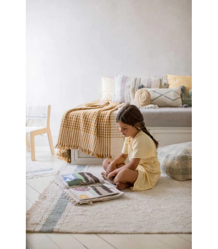 Lorena Canals Tapis Coton Gastra Bleu M 140 / 200 Cm Lavable En Machine 3 Lorena Canals Tapis Coton Gastra Bleu M 140 / 200 Cm Lavable En Machine – Image 3