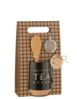 Tasse à Thé + Cuillère + Boule à Thé En Céramique Noire