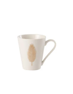 Tasse Plume Porcelaine Blanc / Or